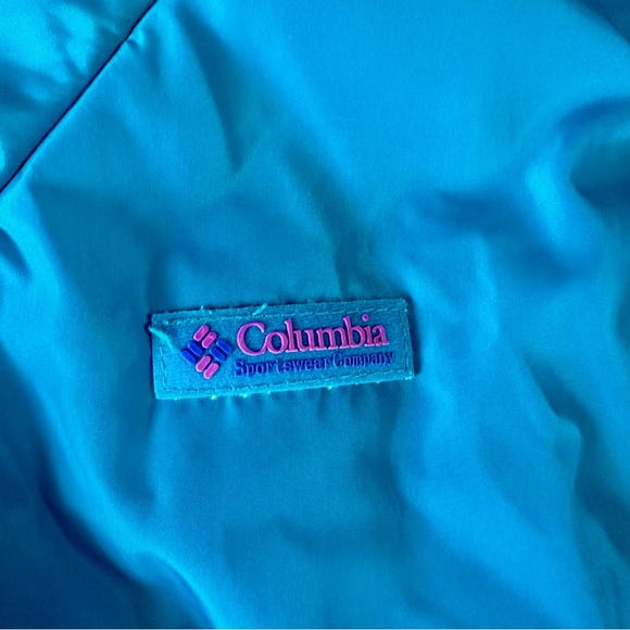 Vtg REVERSIBLE Columbia Teal & Purple Ski Snow Puffer Coat Jacket - Picture 7 of 13